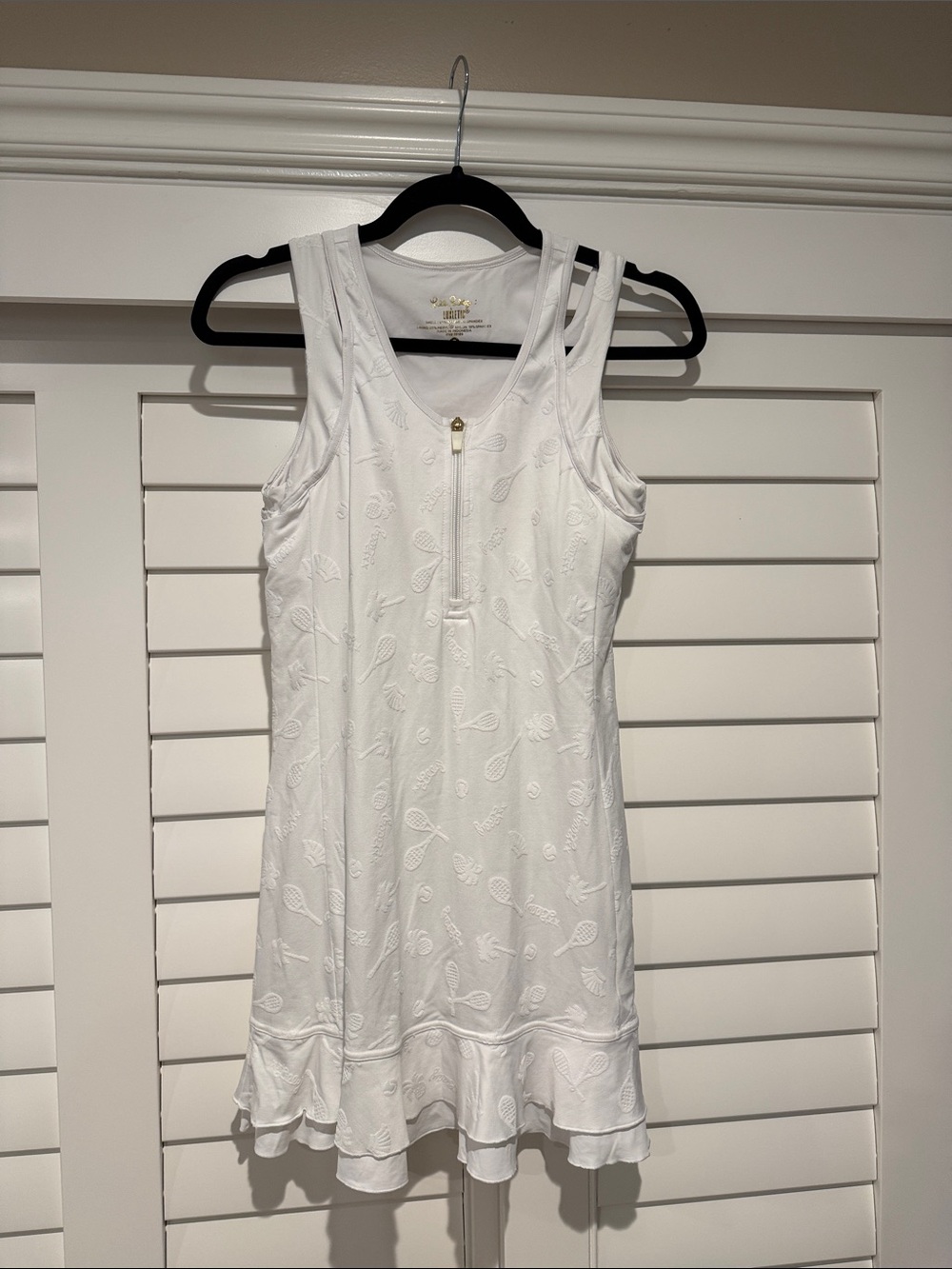 Lilly Pulitzer White Sleeveless Tennis Dress with Ruffle Hem